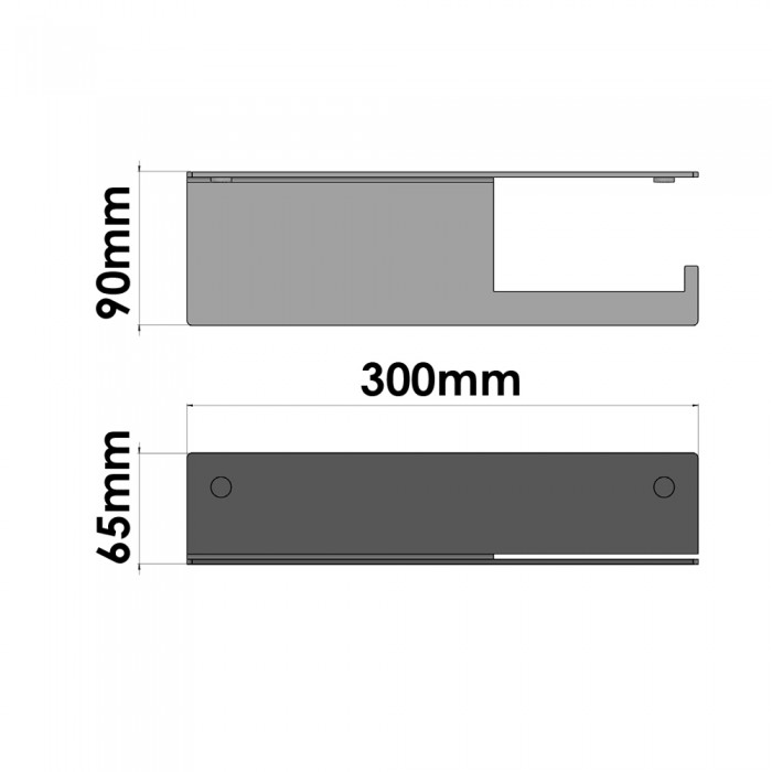 Ράφι Μπάνιου με Χαρτοθήκη W30xD9xH6.5cm Black Mat Sanco Shelves SH-0504-M116