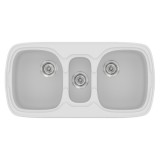 Νεροχύτης συνθετικός γρανίτη Sanitec Classic 303 96x51cm σε χρώμα 00. White