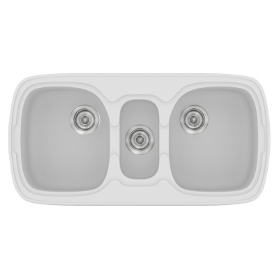 Νεροχύτης συνθετικός γρανίτη Sanitec Classic 303 96x51cm σε χρώμα 00. White