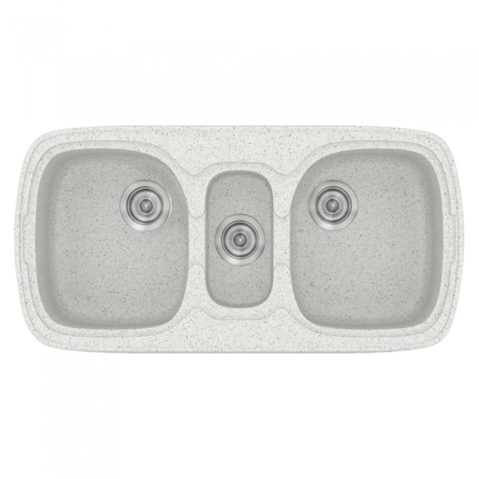 Νεροχύτης συνθετικός γρανίτη Sanitec Classic 303 96x51cm σε χρώμα 01. Granite White