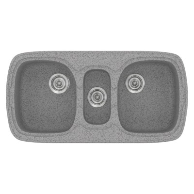 Νεροχύτης συνθετικός γρανίτη Sanitec Classic 303 96x51cm σε χρώμα 04. Granite Grey