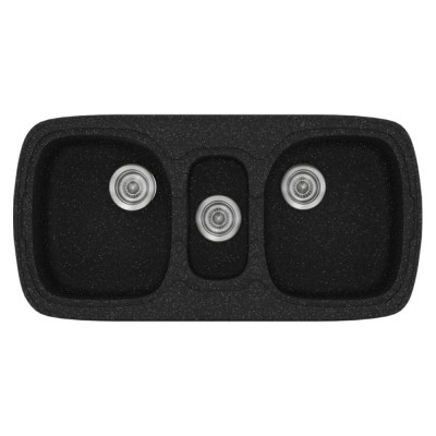 Νεροχύτης συνθετικός γρανίτη Sanitec Classic 303 96x51cm σε χρώμα 05. Granite Black