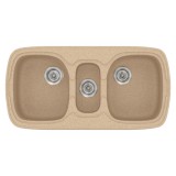 Νεροχύτης συνθετικός γρανίτη Sanitec Classic 303 96x51cm σε χρώμα 10. Granite Beige