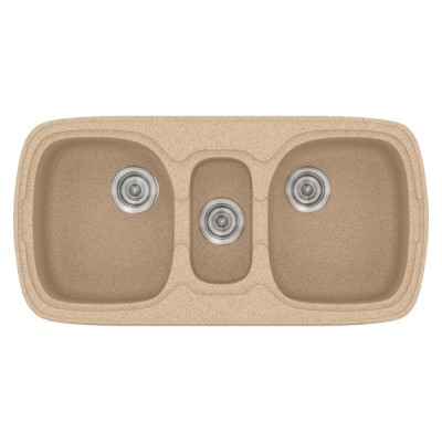 Νεροχύτης συνθετικός γρανίτη Sanitec Classic 303 96x51cm σε χρώμα 10. Granite Beige