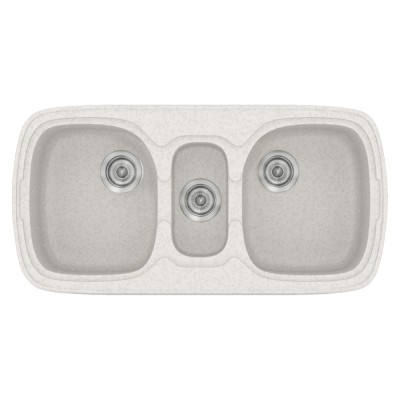 Νεροχύτης συνθετικός γρανίτη Sanitec Classic 303 96x51cm σε χρώμα 14. Metallic Ice