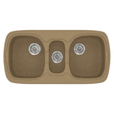 Νεροχύτης συνθετικός γρανίτη Sanitec Classic 303 96x51cm σε χρώμα 16. Metallic Coffee