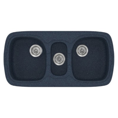 Νεροχύτης συνθετικός γρανίτη Sanitec Classic 303 96x51cm σε χρώμα 18. Granite Blue