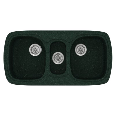 Νεροχύτης συνθετικός γρανίτη Sanitec Classic 303 96x51cm σε χρώμα 19. Granite Green