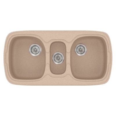 Νεροχύτης συνθετικός γρανίτη Sanitec Classic 303 96x51cm σε χρώμα 21. Granite Sand