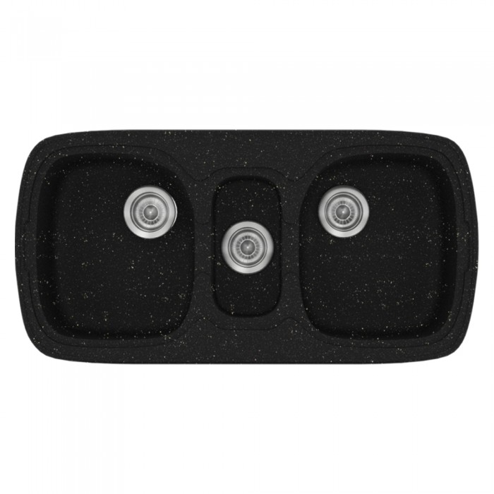 Νεροχύτης συνθετικός γρανίτη Sanitec Classic 303 96x51cm σε χρώμα 22. Metallic Space