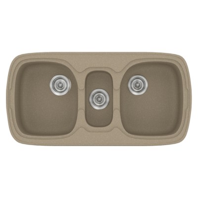 Νεροχύτης συνθετικός γρανίτη Sanitec Classic 303 96x51cm σε χρώμα 42. Granite Taupe