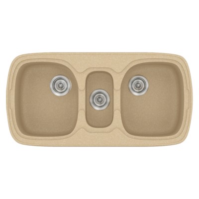 Νεροχύτης συνθετικός γρανίτη Sanitec Classic 303 96x51cm σε χρώμα 45. Granite Cappucino