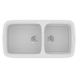 Νεροχύτης συνθετικός γρανίτη Sanitec Classic 305 96x51cm σε χρώμα 00. White