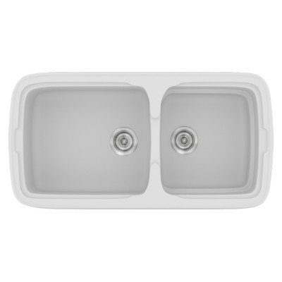 Νεροχύτης συνθετικός γρανίτη Sanitec Classic 305 96x51cm σε χρώμα 00. White