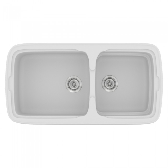 Νεροχύτης συνθετικός γρανίτη Sanitec Classic 305 96x51cm σε χρώμα 00. White