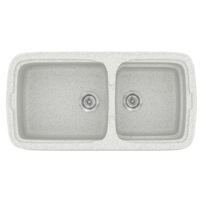 Νεροχύτης συνθετικός γρανίτη Sanitec Classic 305 96x51cm σε χρώμα 01. Granite White