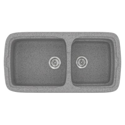 Νεροχύτης συνθετικός γρανίτη Sanitec Classic 305 96x51cm σε χρώμα 04. Granite Grey