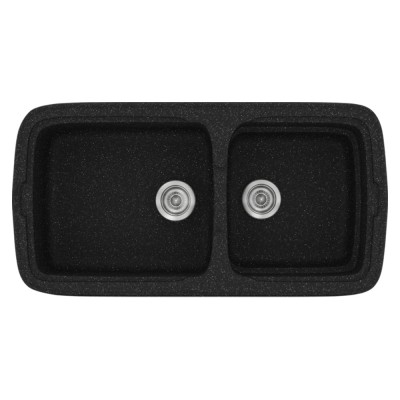 Νεροχύτης συνθετικός γρανίτη Sanitec Classic 305 96x51cm σε χρώμα 05. Granite Black