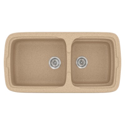 Νεροχύτης συνθετικός γρανίτη Sanitec Classic 305 96x51cm σε χρώμα 10. Granite Beige