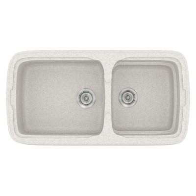 Νεροχύτης συνθετικός γρανίτη Sanitec Classic 305 96x51cm σε χρώμα 14. Metallic Ice