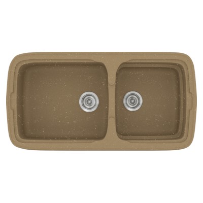 Νεροχύτης συνθετικός γρανίτη Sanitec Classic 305 96x51cm σε χρώμα 16. Metallic Coffee