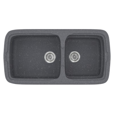 Νεροχύτης συνθετικός γρανίτη Sanitec Classic 305 96x51cm σε χρώμα 17. Metallic Silver