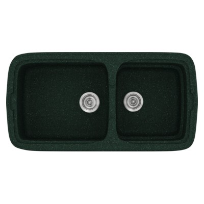 Νεροχύτης συνθετικός γρανίτη Sanitec Classic 305 96x51cm σε χρώμα 19. Granite Green