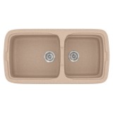 Νεροχύτης συνθετικός γρανίτη Sanitec Classic 305 96x51cm σε χρώμα 21. Granite Sand