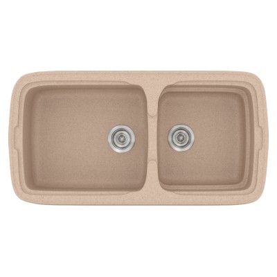 Νεροχύτης συνθετικός γρανίτη Sanitec Classic 305 96x51cm σε χρώμα 21. Granite Sand