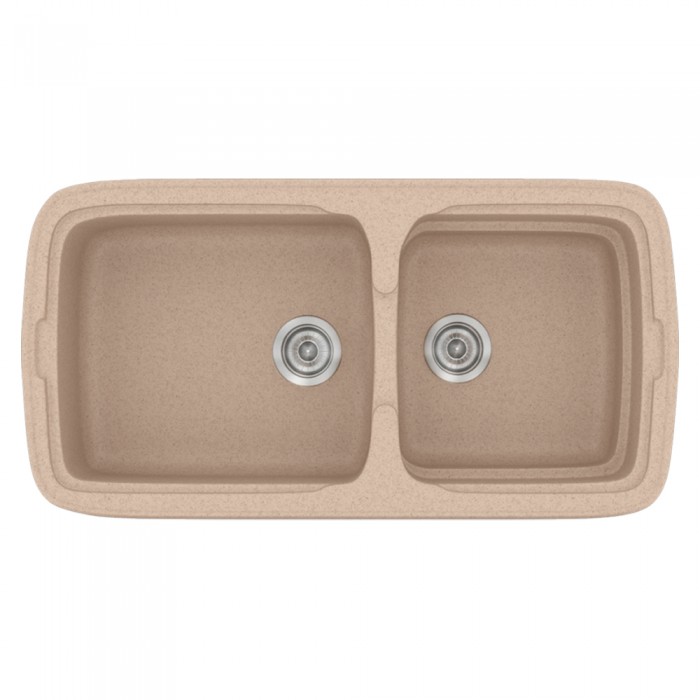 Νεροχύτης συνθετικός γρανίτη Sanitec Classic 305 96x51cm σε χρώμα 21. Granite Sand