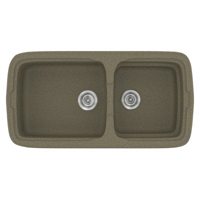 Νεροχύτης συνθετικός γρανίτη Sanitec Classic 305 96x51cm σε χρώμα 41. Granite Rust