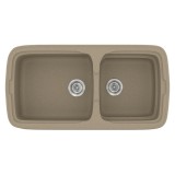 Νεροχύτης συνθετικός γρανίτη Sanitec Classic 305 96x51cm σε χρώμα 42. Granite Taupe