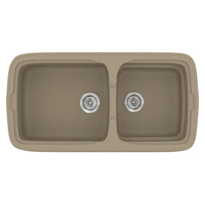 Νεροχύτης συνθετικός γρανίτη Sanitec Classic 305 96x51cm σε χρώμα 42. Granite Taupe