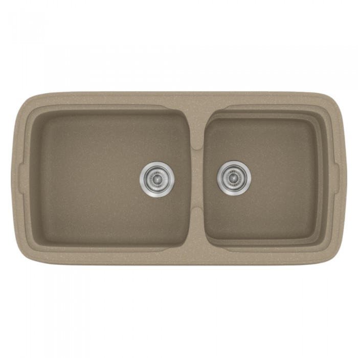 Νεροχύτης συνθετικός γρανίτη Sanitec Classic 305 96x51cm σε χρώμα 42. Granite Taupe