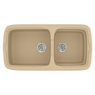 Νεροχύτης συνθετικός γρανίτη Sanitec Classic 305 96x51cm σε χρώμα 45. Granite Cappucino