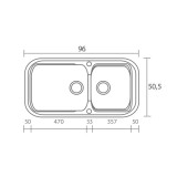 Νεροχύτης συνθετικός γρανίτη Sanitec Classic 305 96x51cm σε χρώμα 42. Granite Taupe