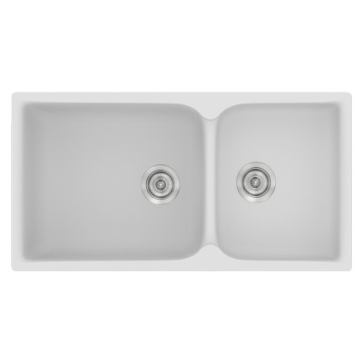 Νεροχύτης συνθετικός γρανίτη Sanitec Classic 307 92x51cm σε χρώμα 00. White