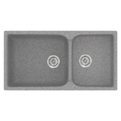 Νεροχύτης συνθετικός γρανίτη Sanitec Classic 307 92x51cm σε χρώμα 04. Granite Grey