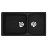 Νεροχύτης συνθετικός γρανίτη Sanitec Classic 307 92x51cm σε χρώμα 05. Granite Black