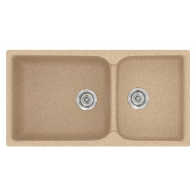 Νεροχύτης συνθετικός γρανίτη Sanitec Classic 307 92x51cm σε χρώμα 10. Granite Beige