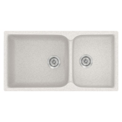 Νεροχύτης συνθετικός γρανίτη Sanitec Classic 307 92x51cm σε χρώμα 14. Metallic Ice