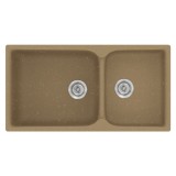 Νεροχύτης συνθετικός γρανίτη Sanitec Classic 307 92x51cm σε χρώμα 16. Metallic Coffee