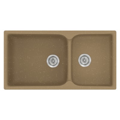 Νεροχύτης συνθετικός γρανίτη Sanitec Classic 307 92x51cm σε χρώμα 16. Metallic Coffee