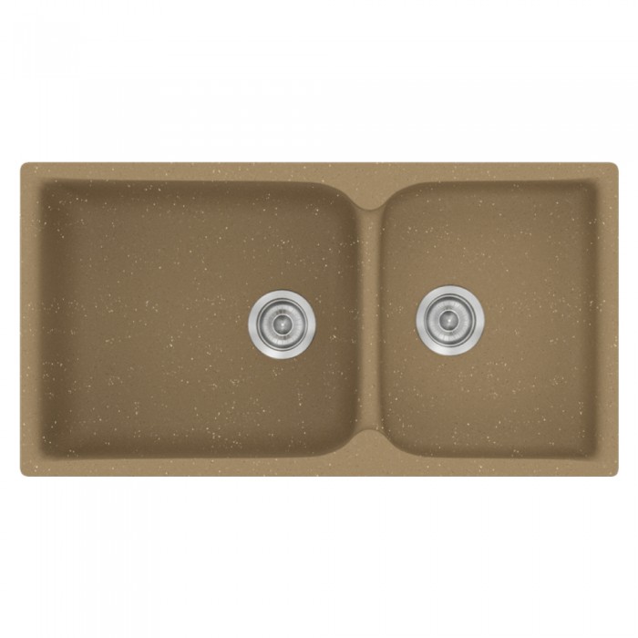 Νεροχύτης συνθετικός γρανίτη Sanitec Classic 307 92x51cm σε χρώμα 16. Metallic Coffee
