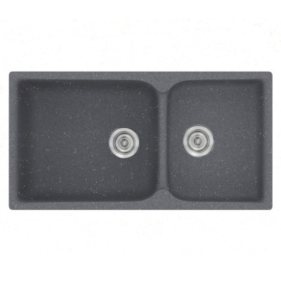 Νεροχύτης συνθετικός γρανίτη Sanitec Classic 307 92x51cm σε χρώμα 17. Metallic Silver