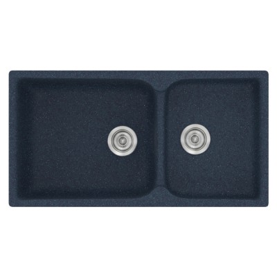 Νεροχύτης συνθετικός γρανίτη Sanitec Classic 307 92x51cm σε χρώμα 18. Granite Blue