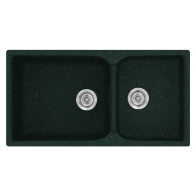 Νεροχύτης συνθετικός γρανίτη Sanitec Classic 307 92x51cm σε χρώμα 19. Granite Green