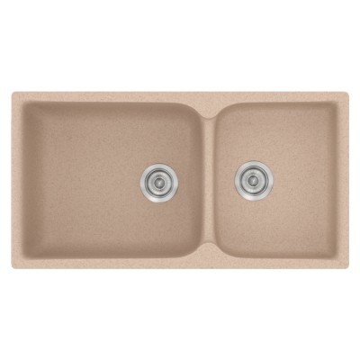 Νεροχύτης συνθετικός γρανίτη Sanitec Classic 307 92x51cm σε χρώμα 21. Granite Sand