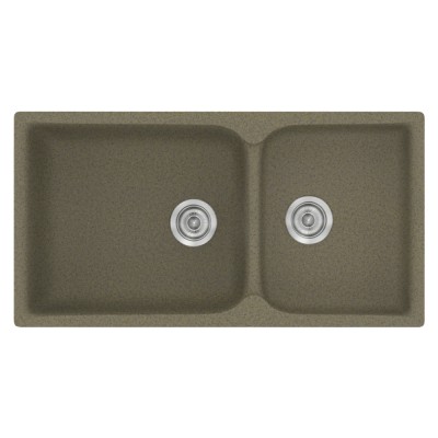 Νεροχύτης συνθετικός γρανίτη Sanitec Classic 307 92x51cm σε χρώμα 41. Granite Rust