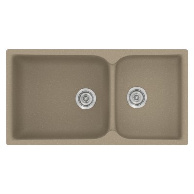 Νεροχύτης συνθετικός γρανίτη Sanitec Classic 307 92x51cm σε χρώμα 42. Granite Taupe